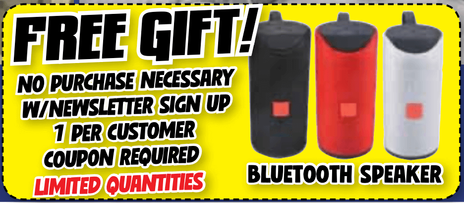 Free Gift Bluetooth Speaker with Newsletter Sign Up